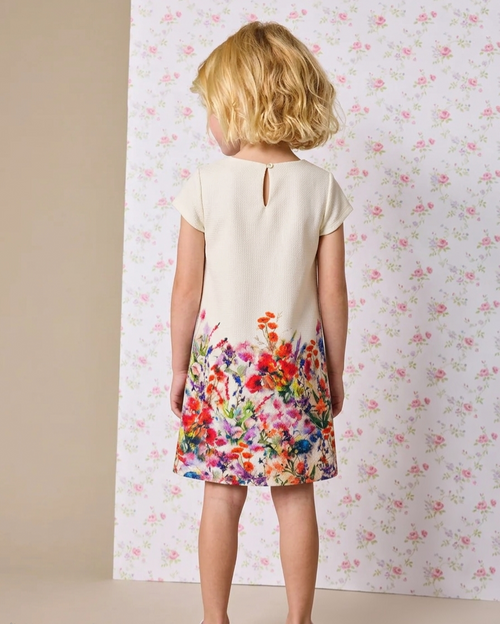 Rosabelle Cream/Pink Floral Summer Party Dress (3-12yrs)