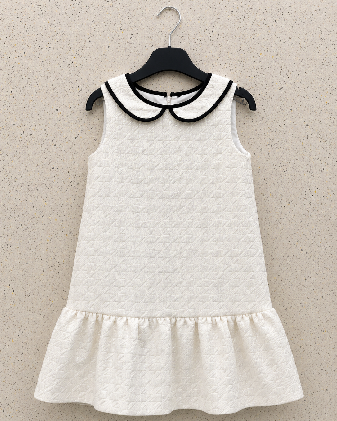 Rosabelle Cream Textured Collar Dress