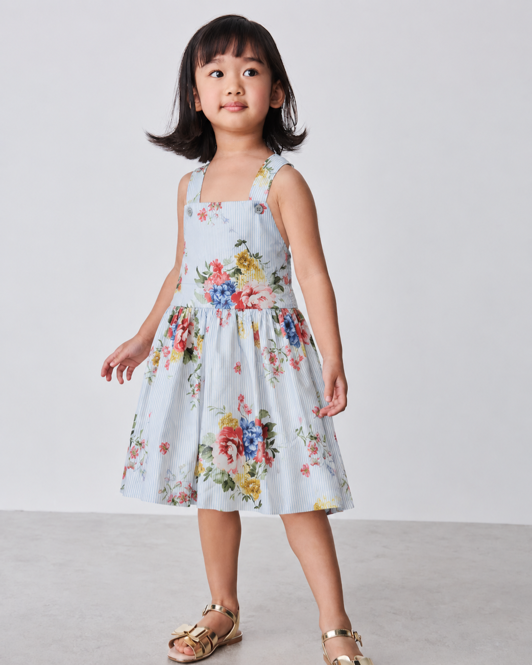 Rosabelle Sky Blue Floral Summer Party Dress
